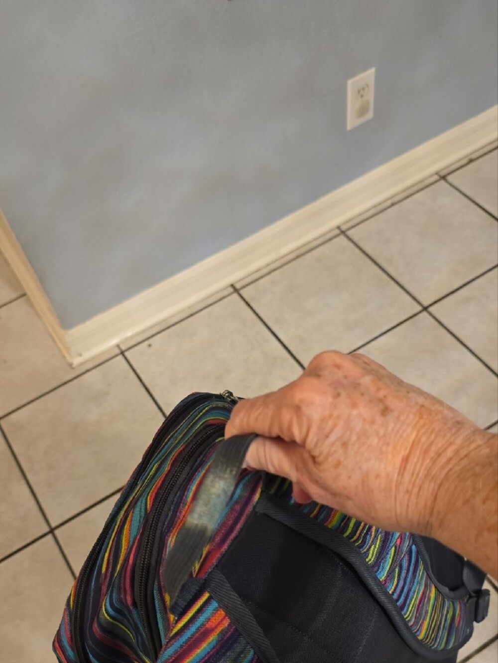 adidas Multicolor Striped Backpack with Black Base - Picture 4 of 10